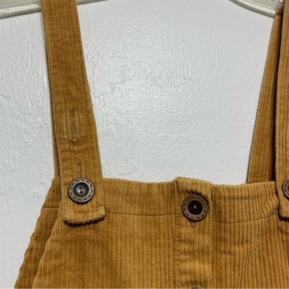 Corduroy Overall Dress Farmcore Festival Academia Gold Button Up Women sz Small - Picture 4 of 7